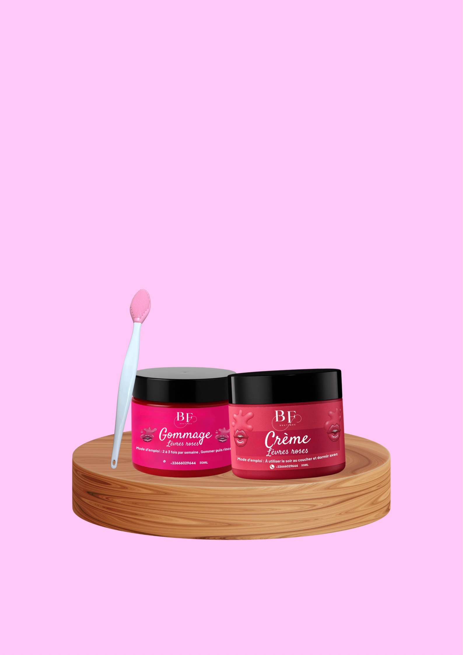 Kits lèvres roses crème gommage 50ML de chaque boîte