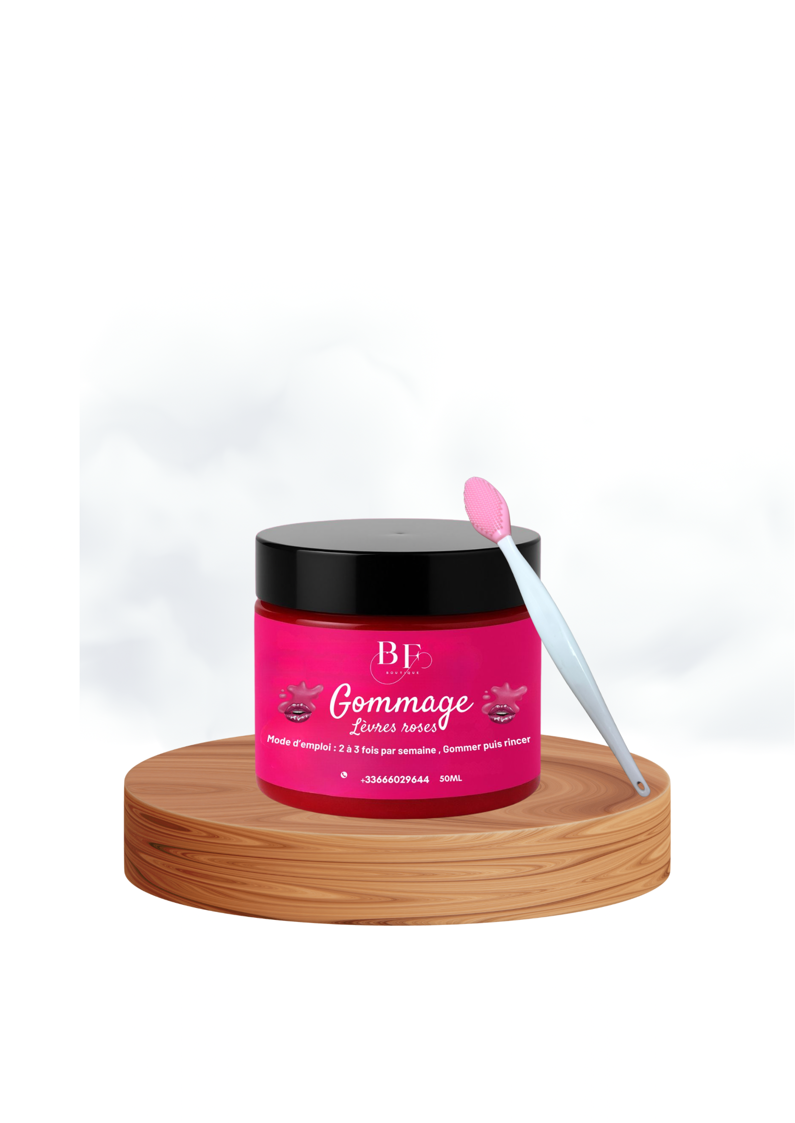 Gommage de lèvres roses