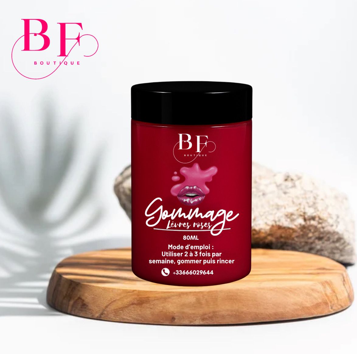Gommage de lèvres roses